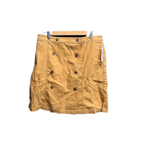 Pendleton Brown Savanna Sun Women's Linen Blend Pencil Skirt Buttons Size 14P - Picture 1 of 6